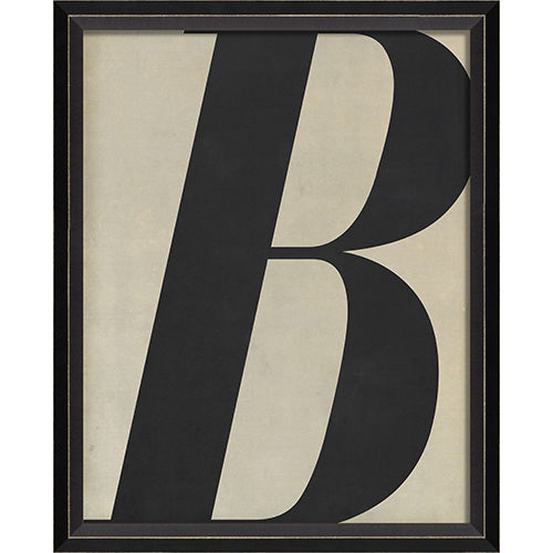 Letter B Black on White Framed Print