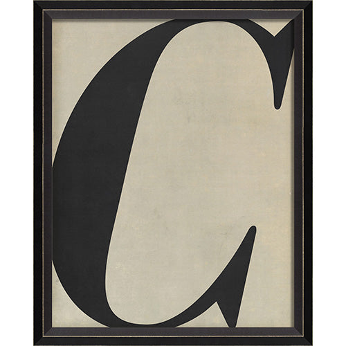 Letter C Black on White Framed Print