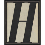 Letter H Black on White Framed Print