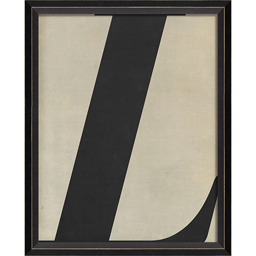 Letter L Black on White Framed Print