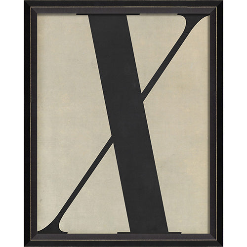 Letter X Black on White Framed Print