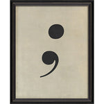 Letter Semi Colon Black on White Framed Print