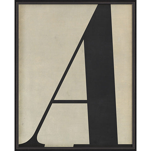 Letter A Black on White Framed Print