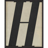 Letter H Black on White Framed Print