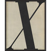 Letter X Black on White Framed Print