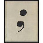 Letter Semi Colon Black on White Framed Print