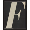 Letter F White on Black Framed Print