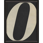 Letter O White on Black Framed Print