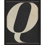 Letter Q White on Black Framed Print