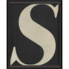 Letter S White on Black Framed Print