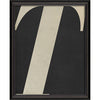 Letter T White on Black Framed Print