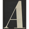 Letter A White on Black Framed Print