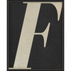 Letter F White on Black Framed Print