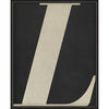 Letter L White on Black Framed Print