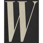 Letter W White on Black Framed Print