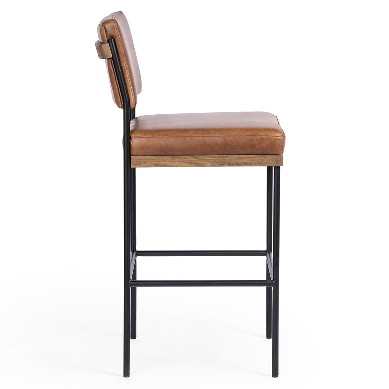 Four Hands Benton Leather Bar Stool Set of 2