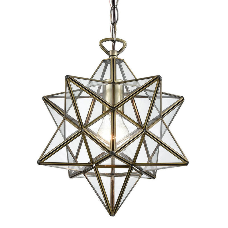 Ashford Star Antique Brass Mini Pendant