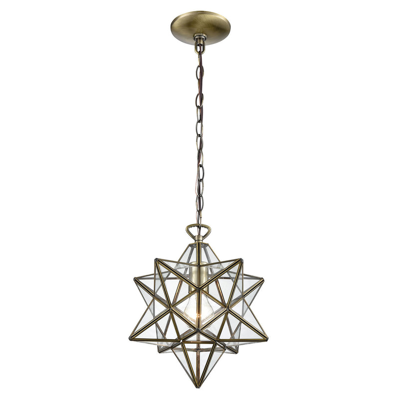 Ashford Star Antique Brass Mini Pendant