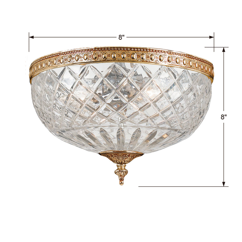 Crystorama Crystal 117 2-Light Flush Ceiling Mount