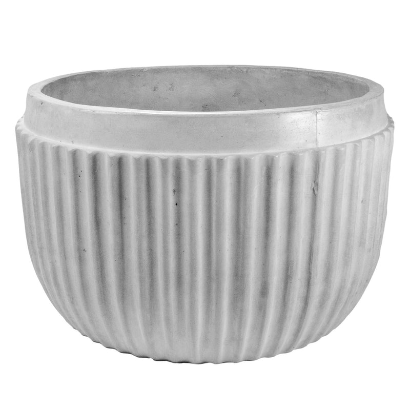 Ribbed Concrete Planter