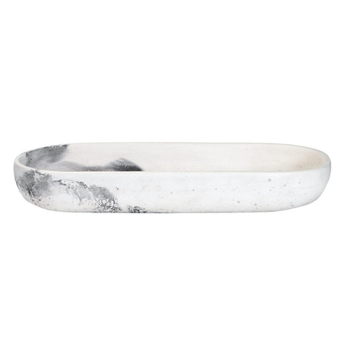 Lister Black Swirl Concrete Oval Bowl