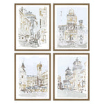 Stellar Design Street Scenes Framed Art Set of 4