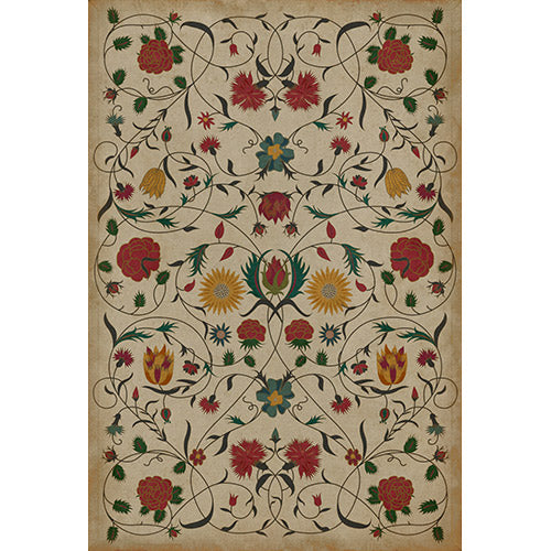 Spicher and Company Floral - Abigail Vinyl Floorcloth - 38in x 56in