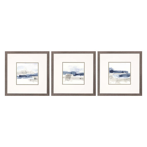 Vess Shoreline Blues I Framed Art Set of 3