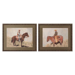 Green Ranch Hand Framed Art Set of 2