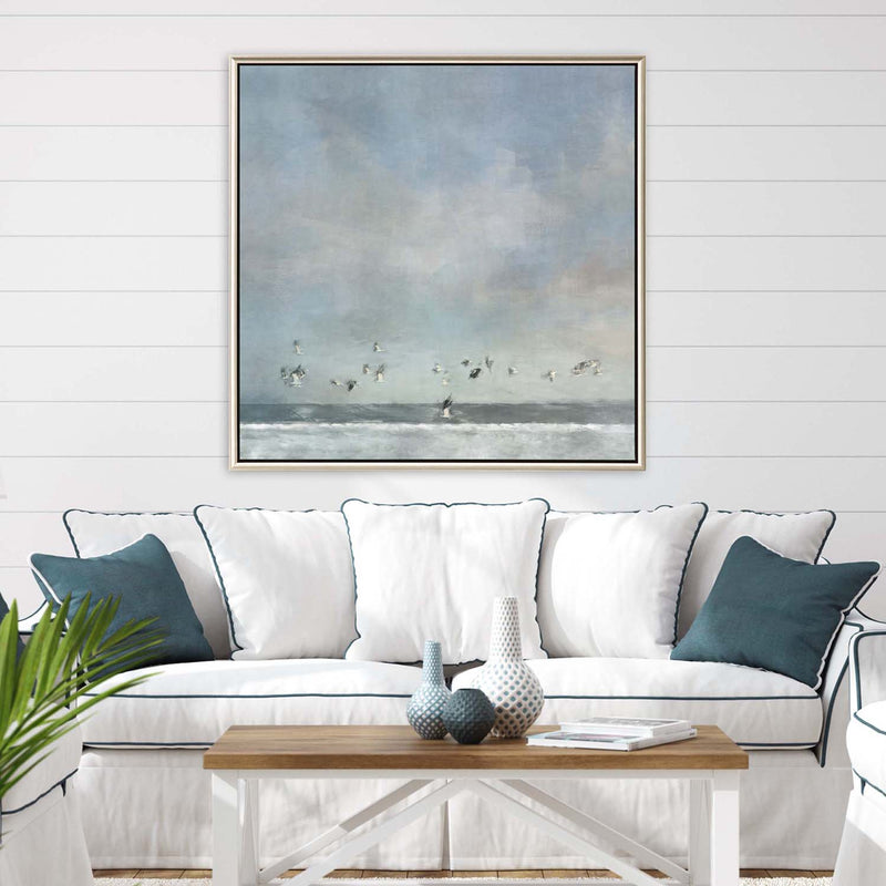 Bay Birds Passing Canvas Art