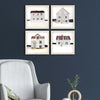 Stellar Design Beach Hut Framed Art Set of 4