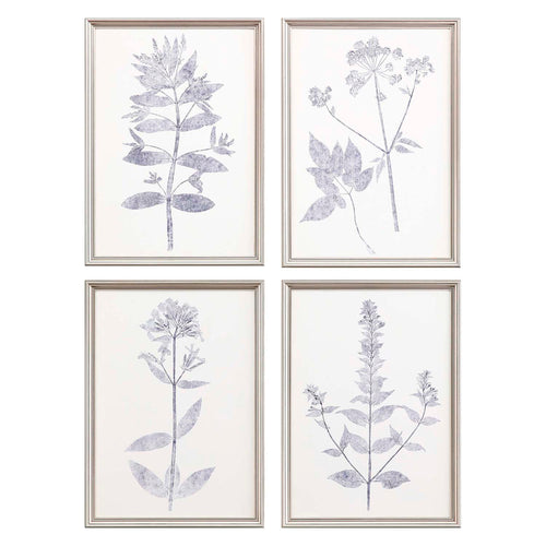 Vision Studio Navy Botanicals Framed Art Set of 4