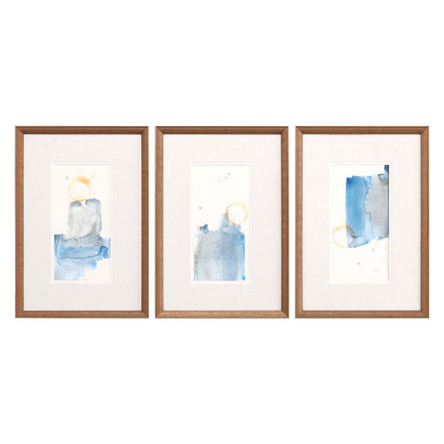 Adamson-Ray Above the Horizon II Framed Art Set of 3 - Paynes Gray