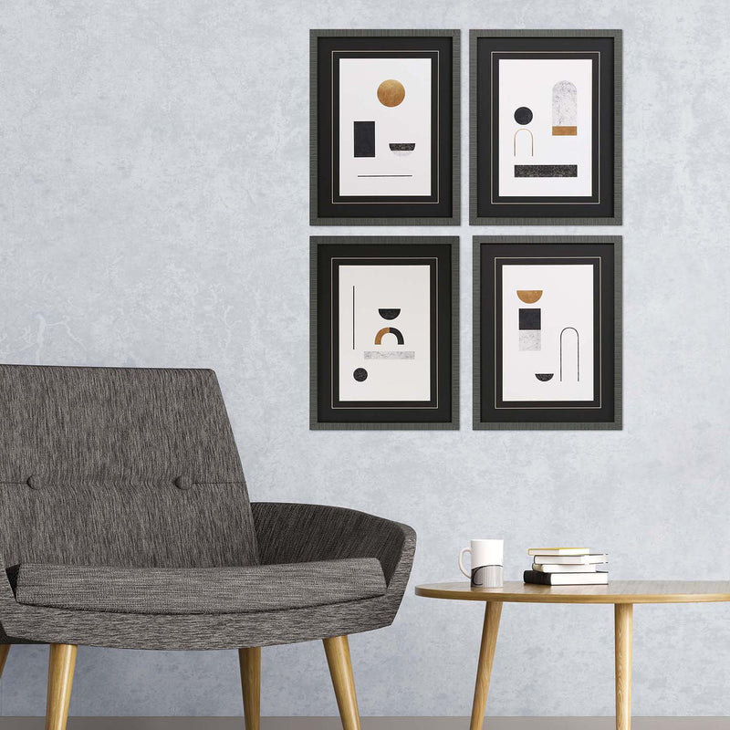 Shek Abstract Luxe Framed Art Set of 4