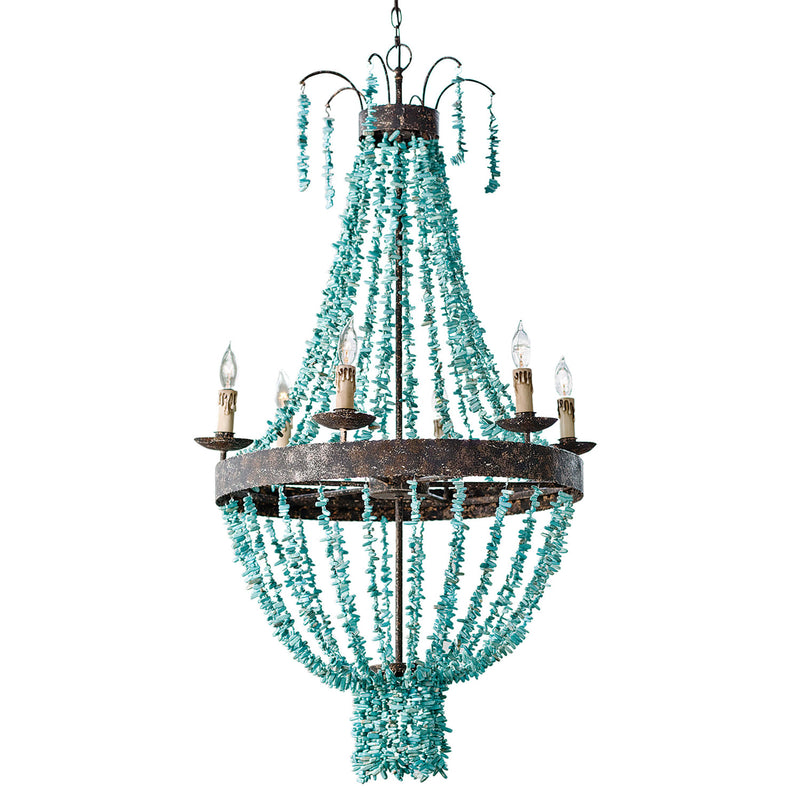 Regina Andrew Beaded Turquoise Chandelier