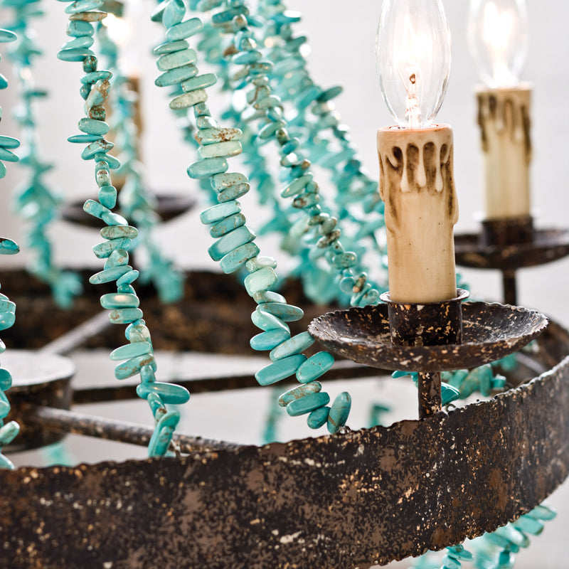 Regina Andrew Beaded Turquoise Chandelier