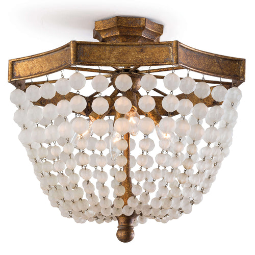 Regina Andrew Frosted Crystal Bead Semi Flush Mount