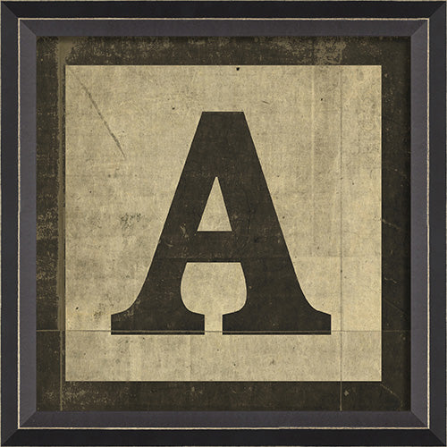 Black Block Letter A Framed Print