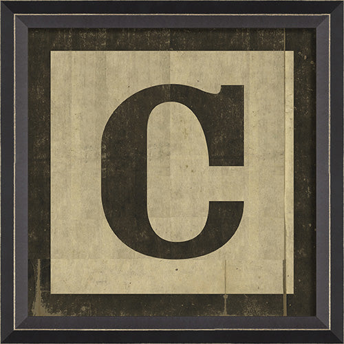 Black Block Letter C Framed Print