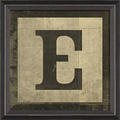 Black Block Letter E Framed Print