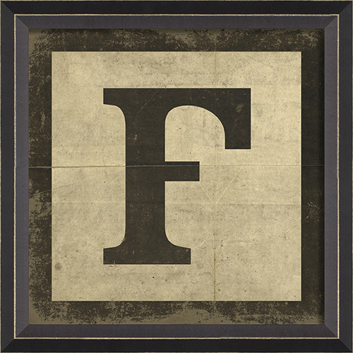 Black Block Letter F Framed Print