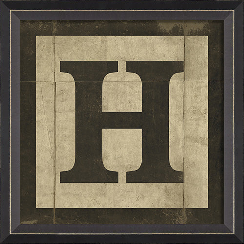 Black Block Letter H Framed Print