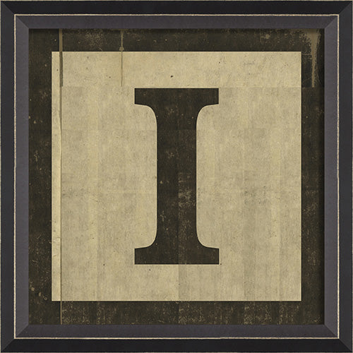 Black Block Letter I Framed Print