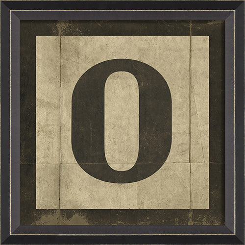 Black Block Letter O Framed Print