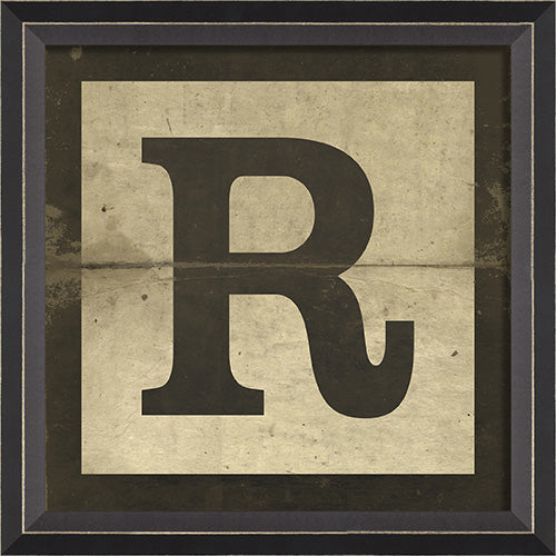 Black Block Letter R Framed Print