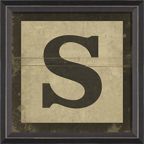 Black Block Letter S Framed Print