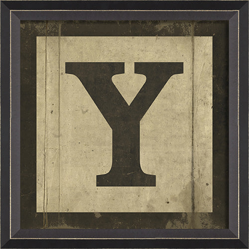 Black Block Letter Y Framed Print