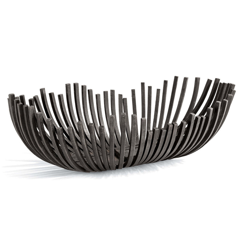 Regina Andrew Webbed Blackened Iron Oblong Bowl