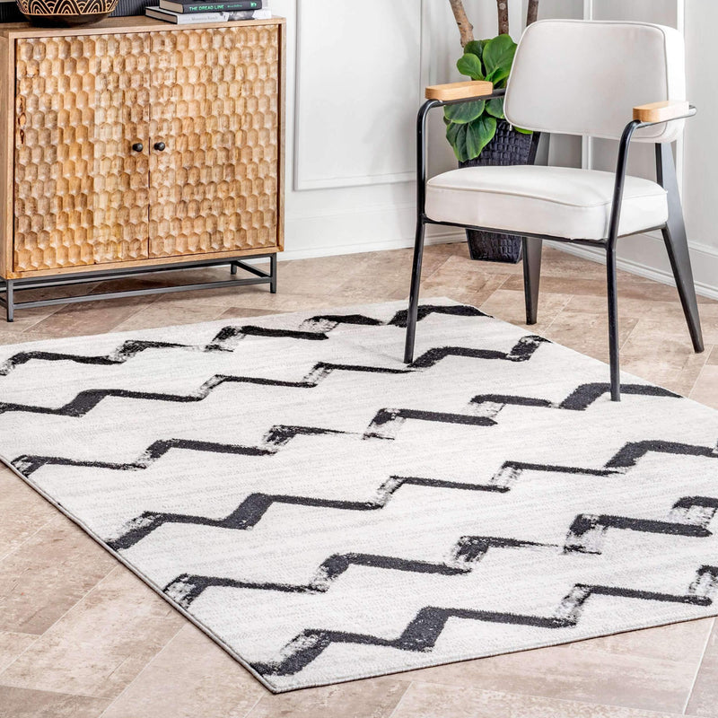 Cavvy Zig Zag Machine Made Rug