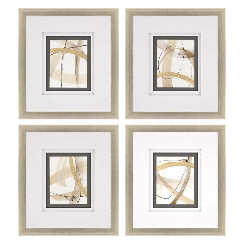 Jardine Scroll Series III Framed Art Set of 4